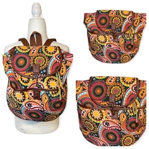 NEW Boho Backpack Floral Paisley Retro Vintage 90s Y2K Style Travel Bag School